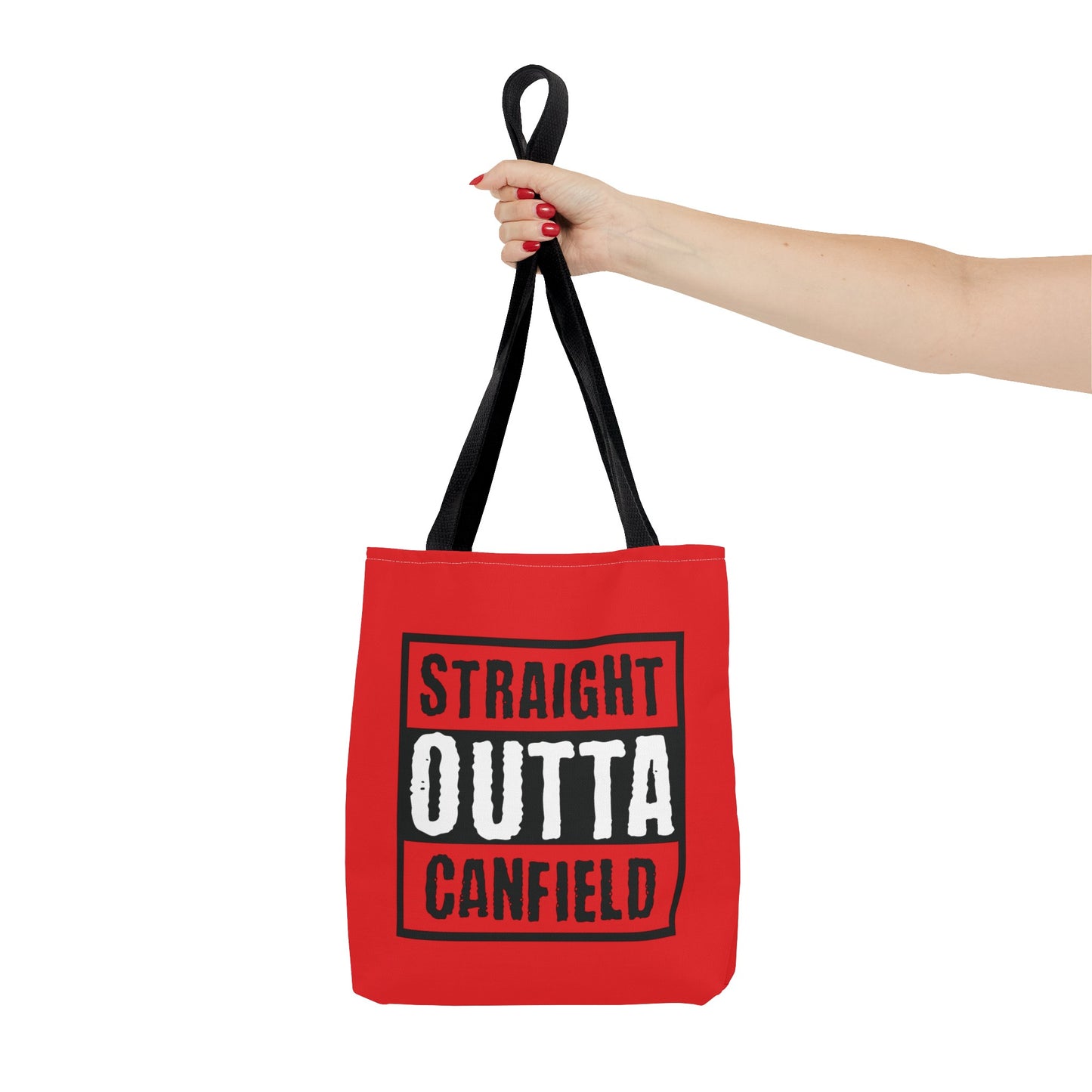 "Straight Outta Canfield" Tote Bag, White "C"