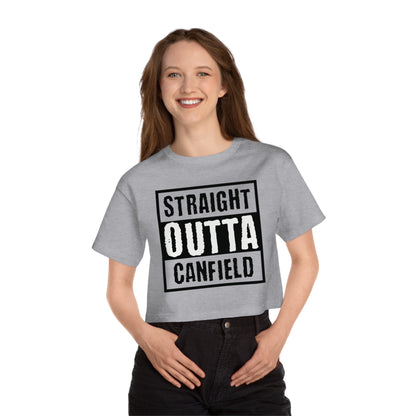 "Straight Outta Canfield", Women's Cropped T-Shirt