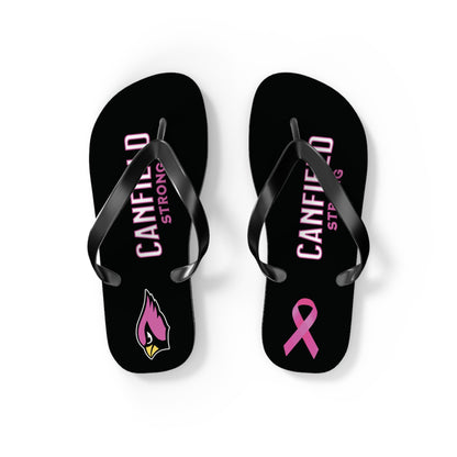 "Canfield Strong" Breast Cancer Awareness Flip Flops