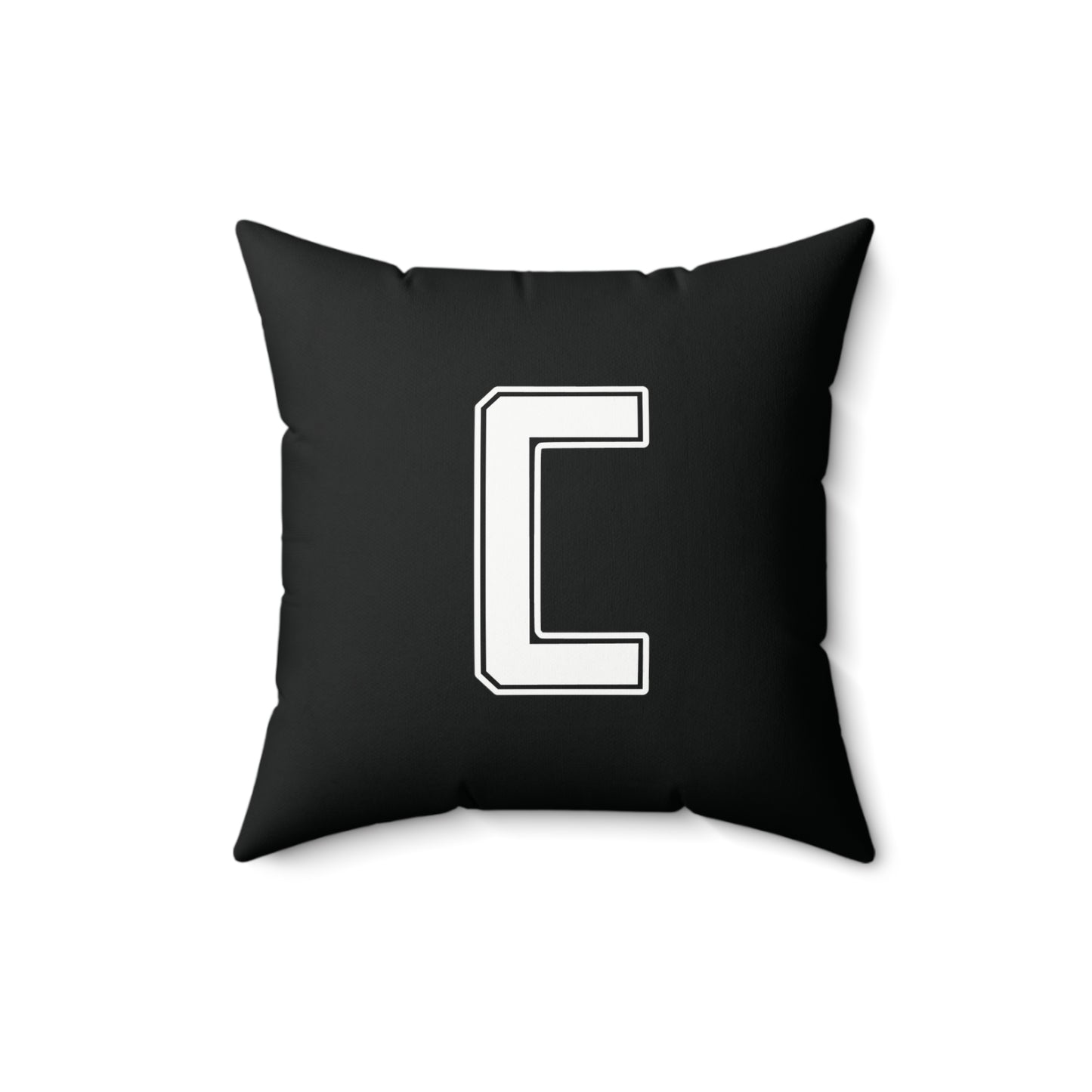 Canfield Football Double Sided Square Pillow, White "C"