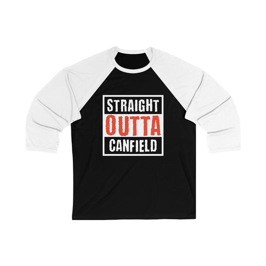 "Straight Outta Canfield", 3/4 Sleeve Baseball Tee