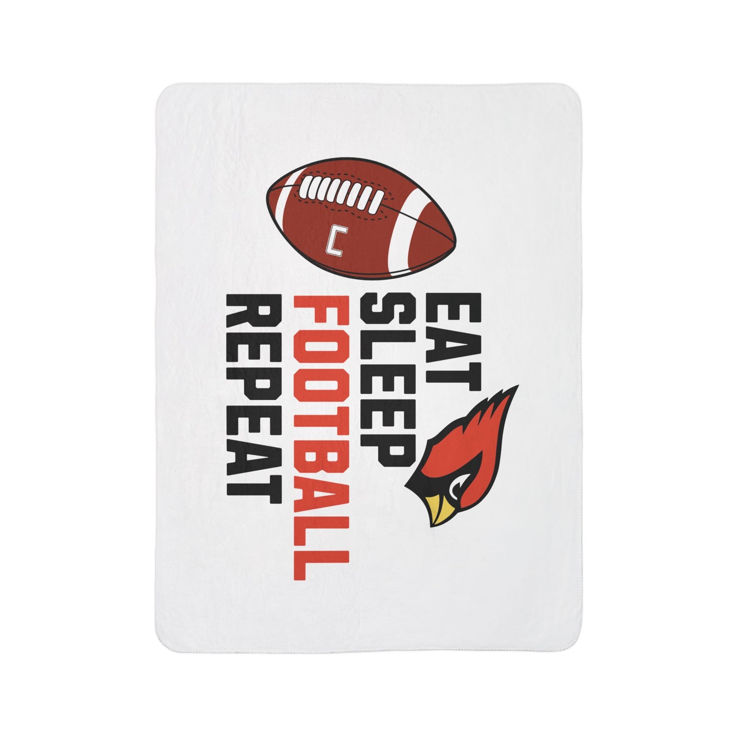 Eat Sleep Football Repeat Sherpa Blanket - Perfect for Game Day and Chilly Nights