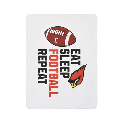 Eat Sleep Football Repeat Sherpa Blanket - Perfect for Game Day and Chilly Nights