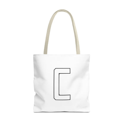 Canfield Tote Bag, White Cardinal & White Canfield "C"