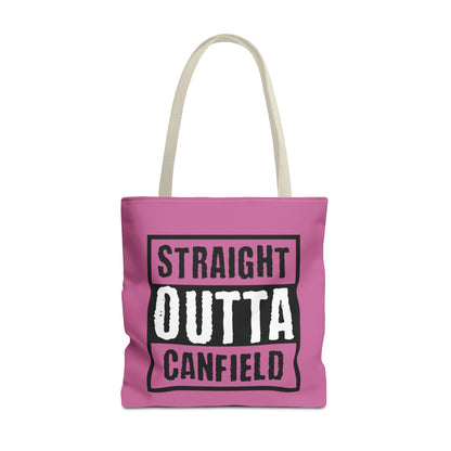 "Straight Outta Canfield" Tote Bag, White Cardinal