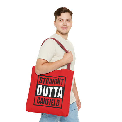 "Straight Outta Canfield" Tote Bag, White "C"