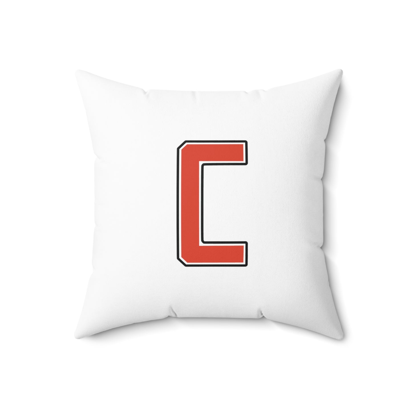 Canfield Football Badge Double Sided Square Pillow, Red "C"