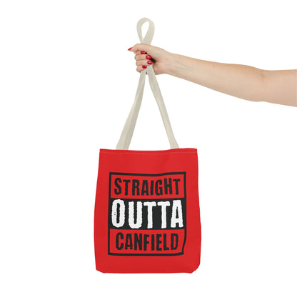 "Straight Outta Canfield" Tote Bag, Red Cardinal