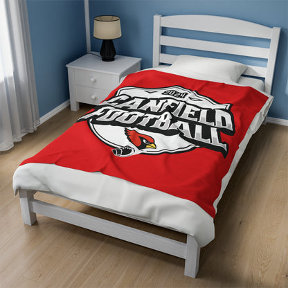 Canfield Football Velveteen Plush Blanket - Perfect for Football Fans, Cozy Home Decor