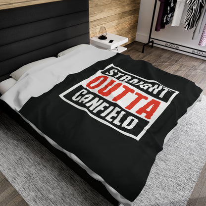 "Straight Outta Canfield" Velveteen Plush Blanket