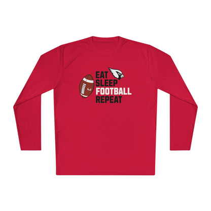 Eat, Sleep, Football, Moisture-Wicking Long Sleeve Tee