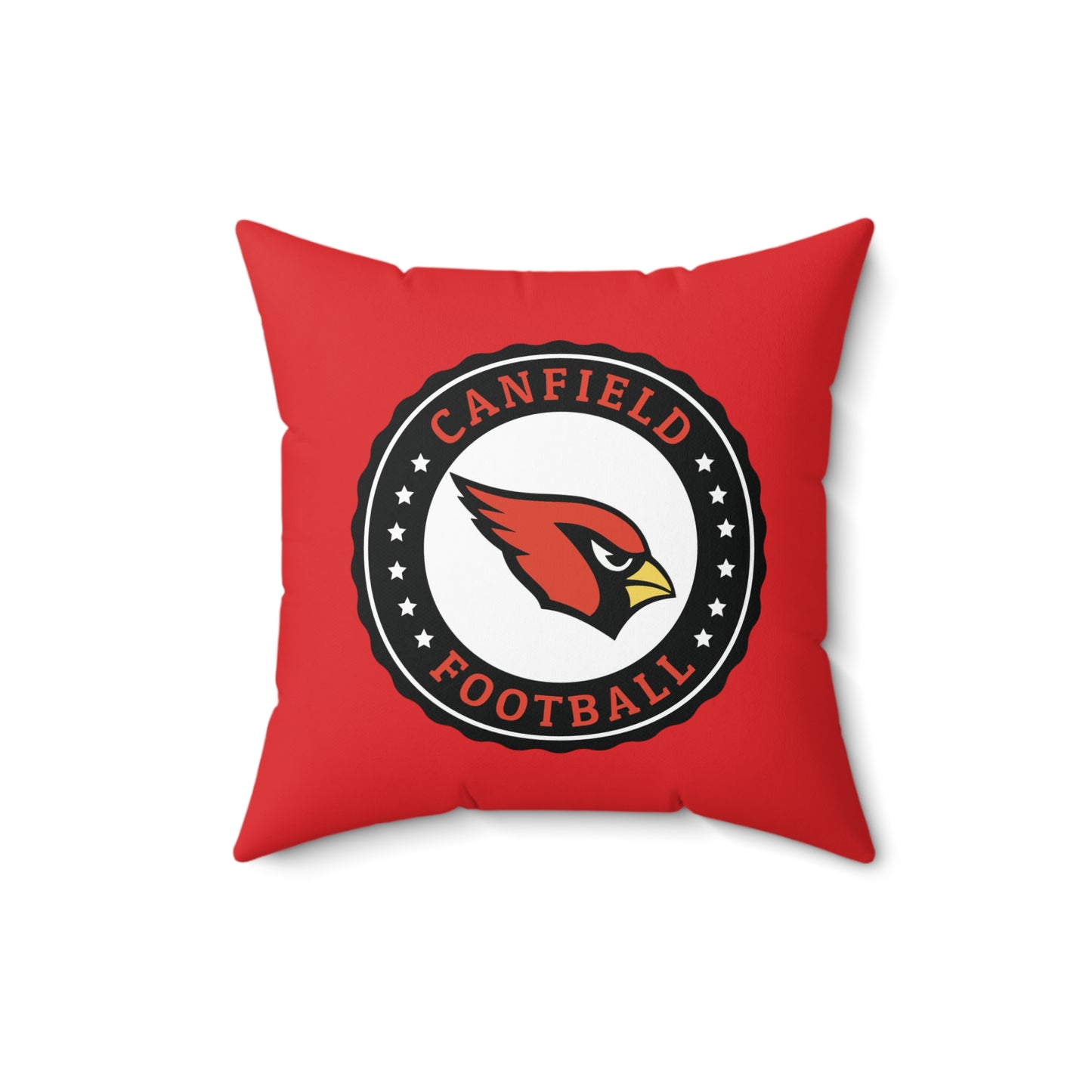 Canfield Football Badge Double Sided Square Pillow, Black "C"