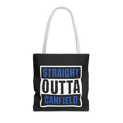 "Straight Outta Canfield" Tote Bag, Black "C"