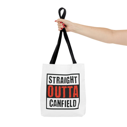 "Straight Outta Canfield" Tote Bag, Red "C"