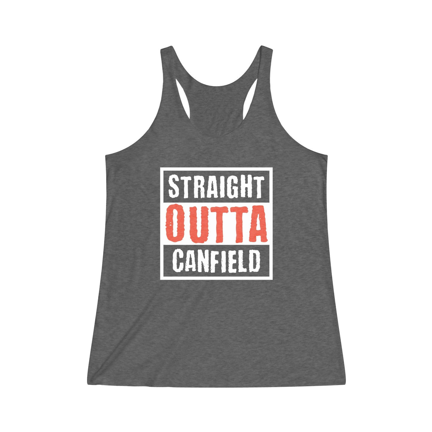 "Straight Outta Canfield" Women's Tri-Blend Racerback Tank