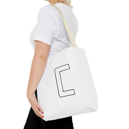 Canfield Tote Bag, White Cardinal & White Canfield "C"