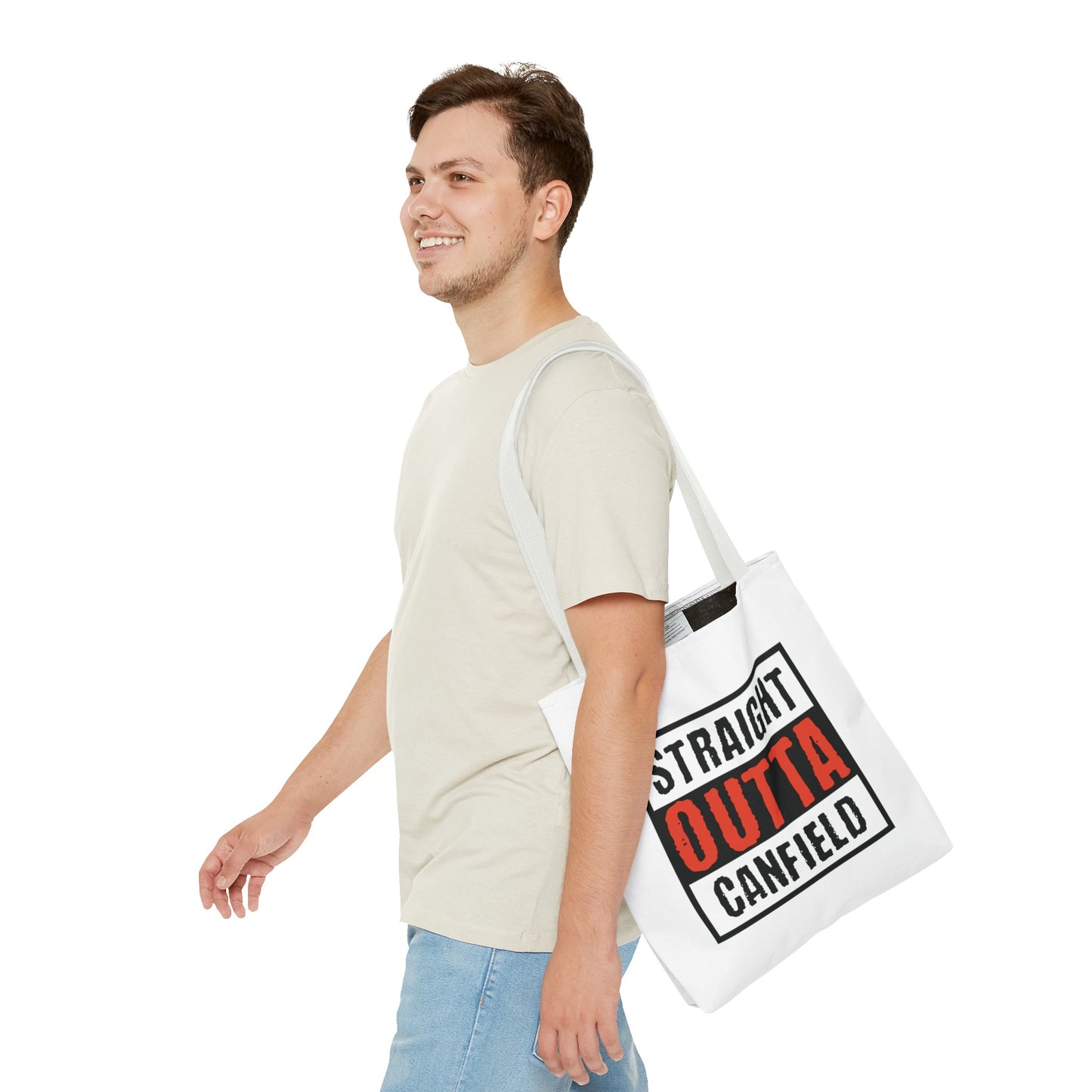 "Straight Outta Canfield" Tote Bag, Red "C"