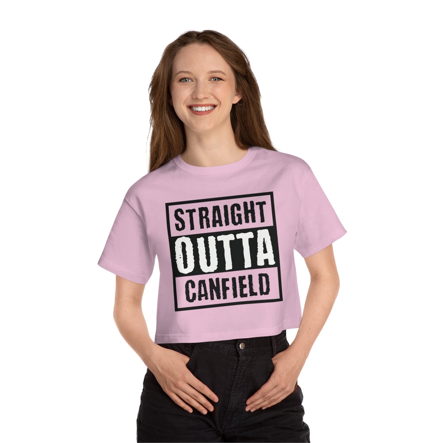 "Straight Outta Canfield", Women's Cropped T-Shirt