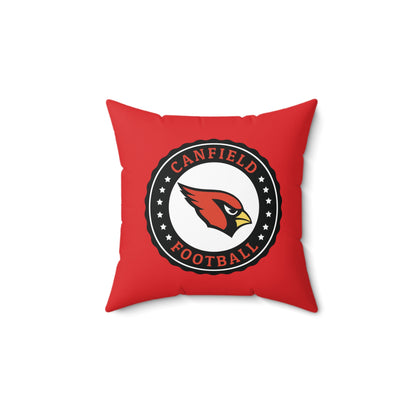 Canfield Football Double Sided Square Pillow, White "C"