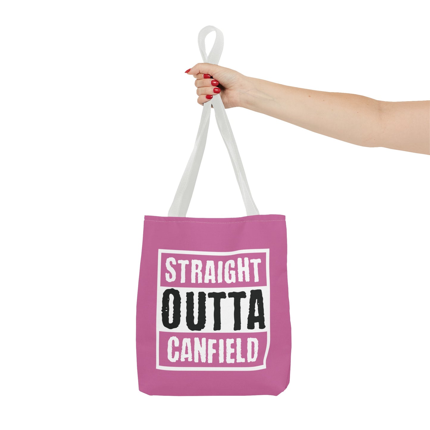 "Straight Outta Canfield" Tote Bag, White "C"