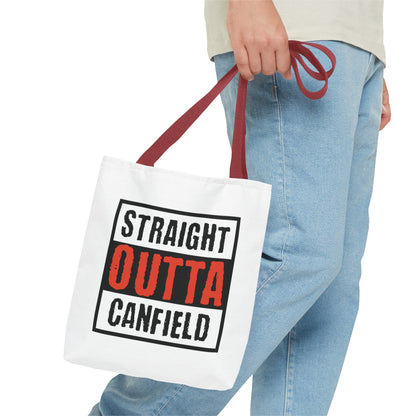 "Straight Outta Canfield" Tote Bag, Red "C"