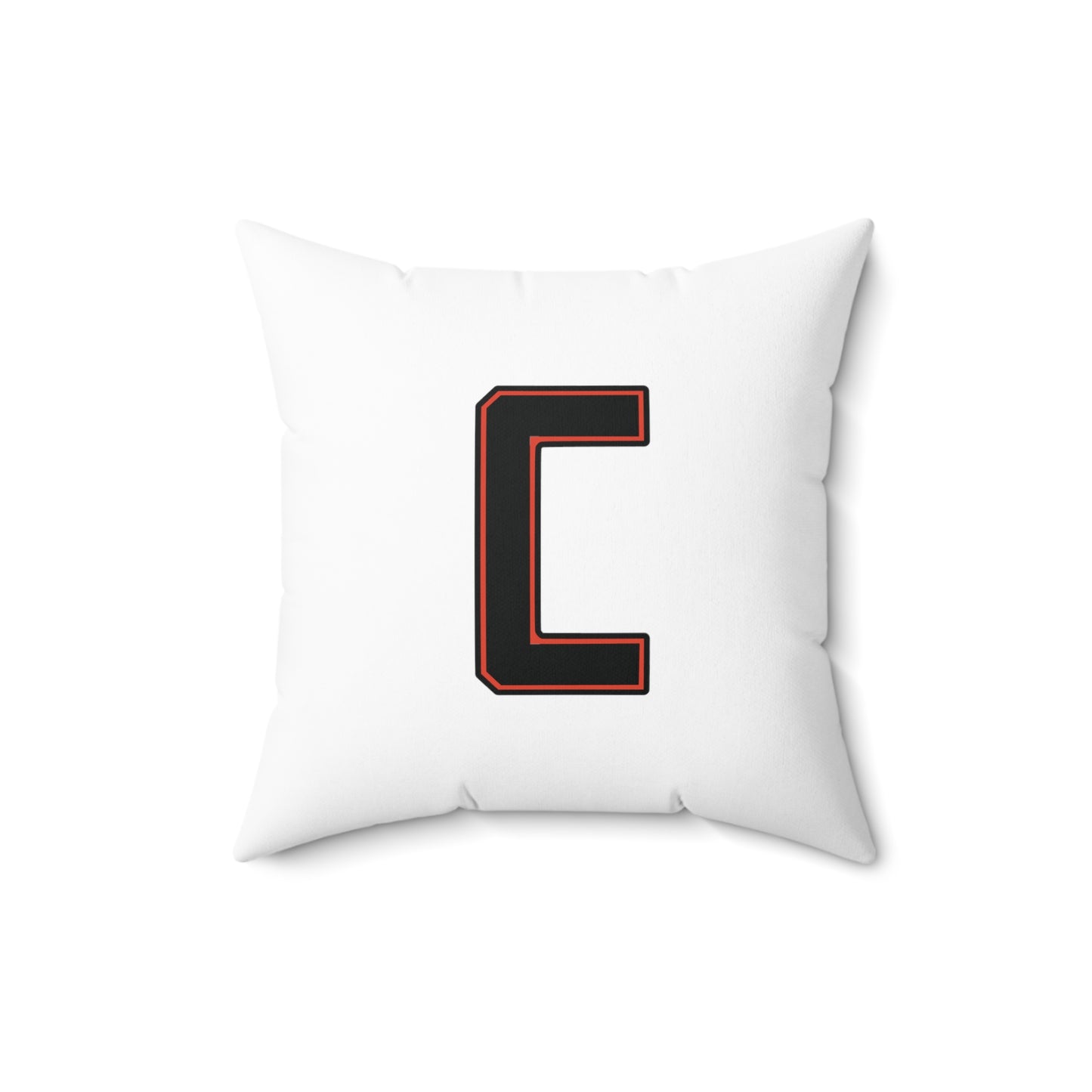 Canfield Football Badge Double Sided Square Pillow, Black"C"