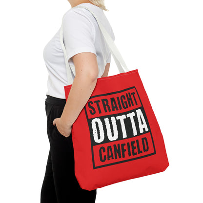 "Straight Outta Canfield" Tote Bag, Black "C"