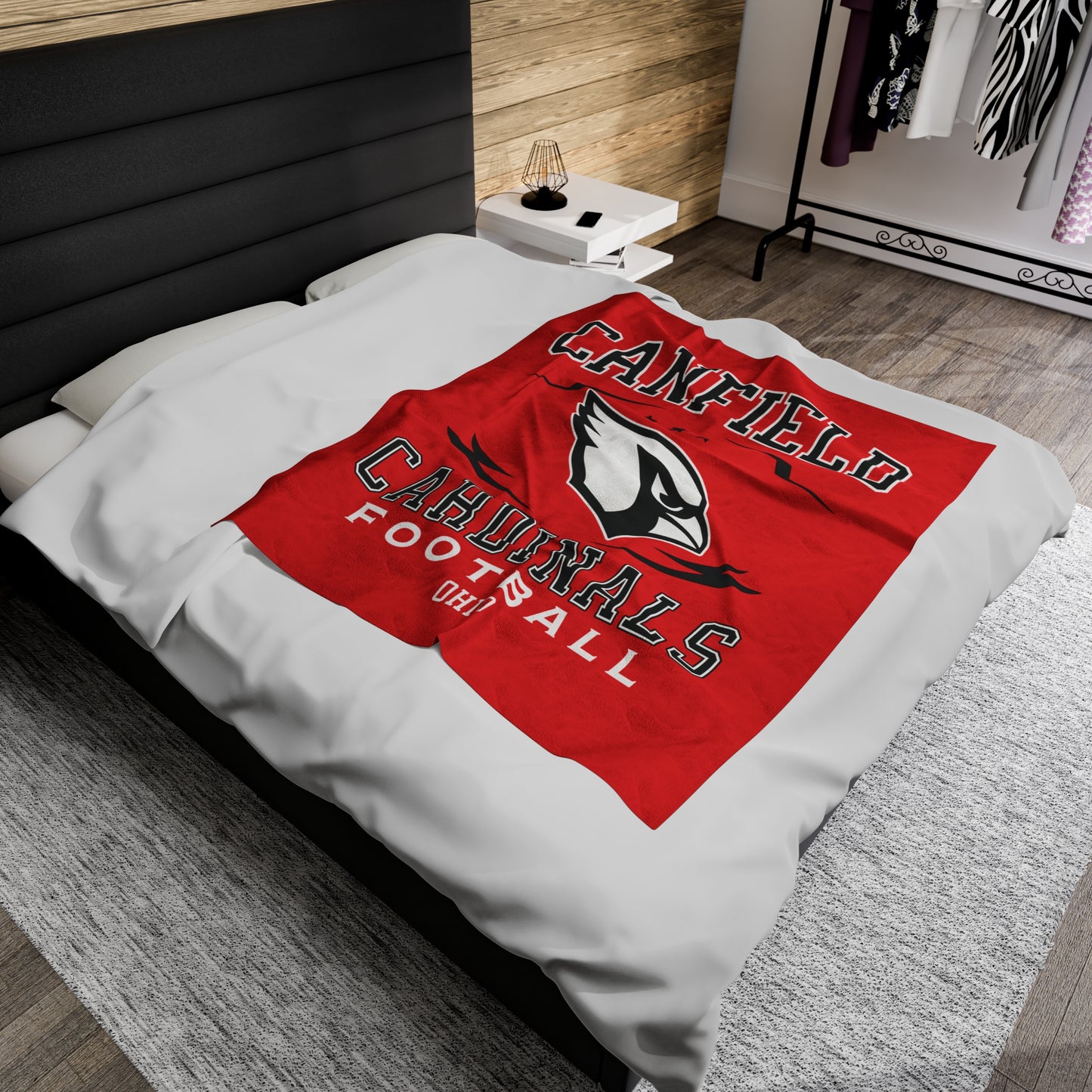 Canfield Football Velveteen Plush Blanket - Perfect for Football Fans, Cozy Home Decor