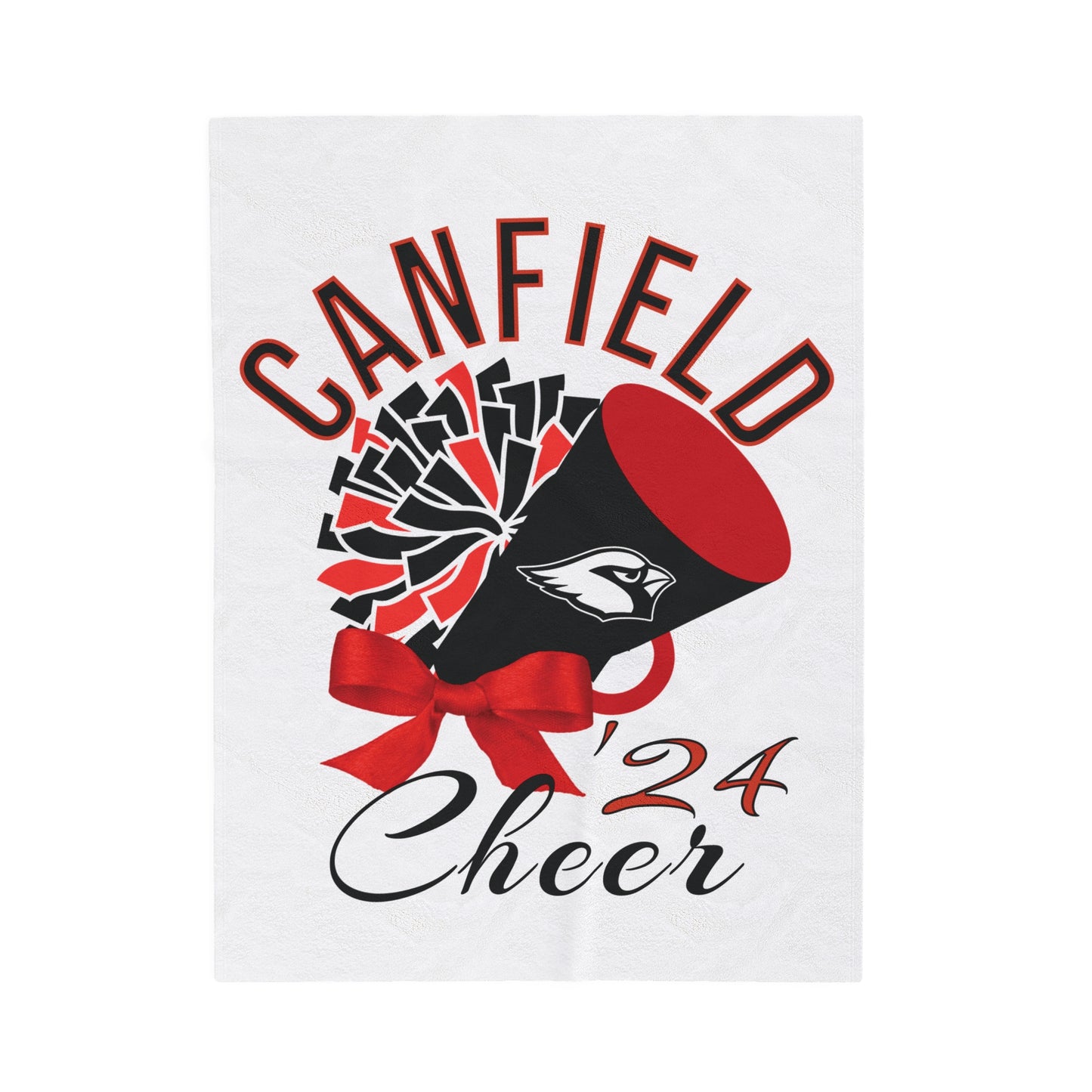 2024 Canfield Cheer Velveteen Plush Blanket - Perfect for Football Fans, Cozy Home Decor