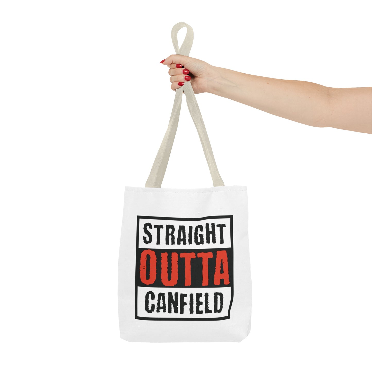 "Straight Outta Canfield" Tote Bag, Black "C"