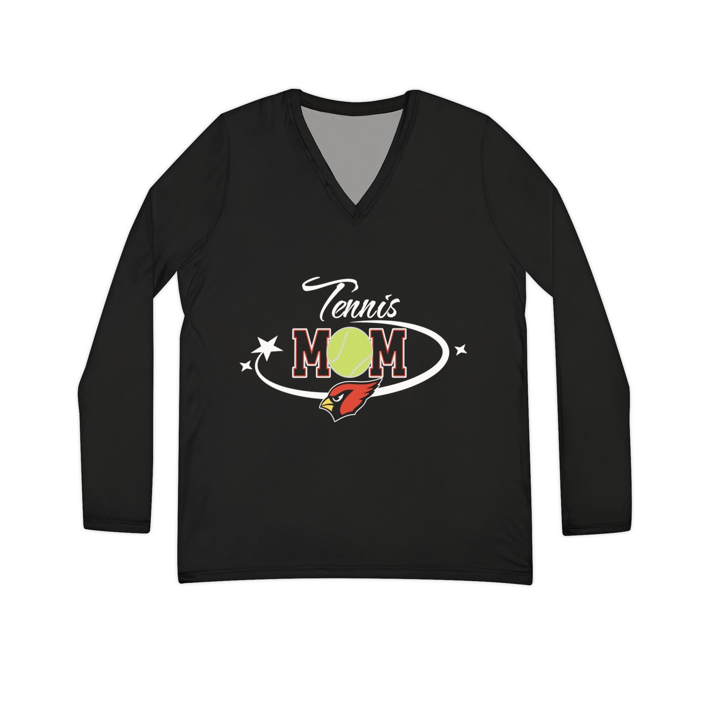 Tennis Mom, Women's Long Sleeve V-neck Shirt