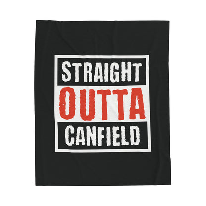 "Straight Outta Canfield" Velveteen Plush Blanket