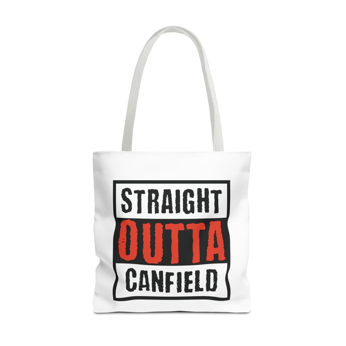 "Straight Outta Canfield" Tote Bag, Black "C"