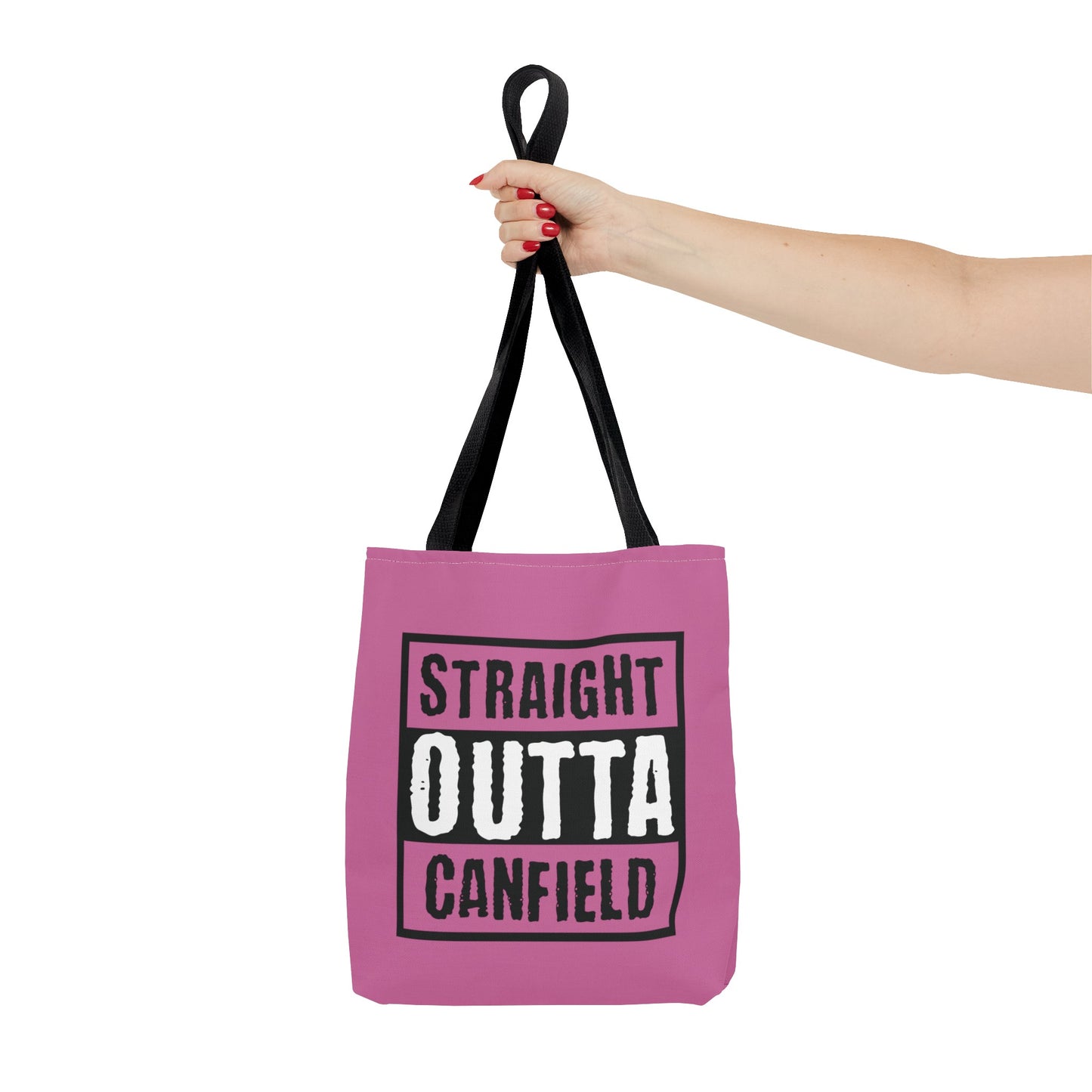 "Straight Outta Canfield" Tote Bag, White Cardinal