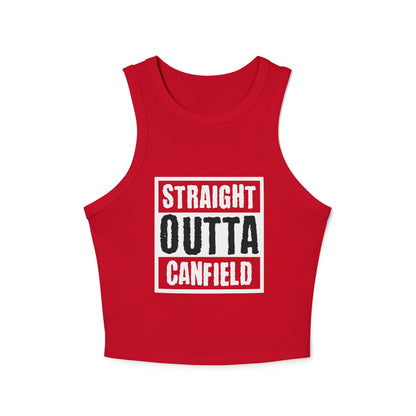 "Straight Outta Canfield",  Micro Rib Racer Tank Top