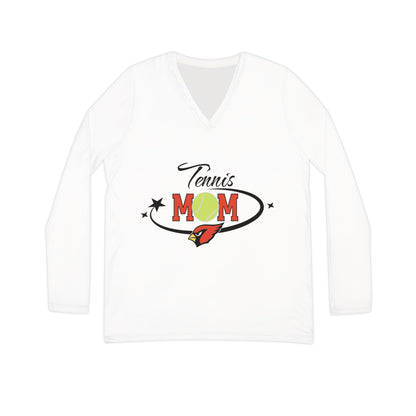 Tennis Mom, Women's Long Sleeve V-neck Shirt