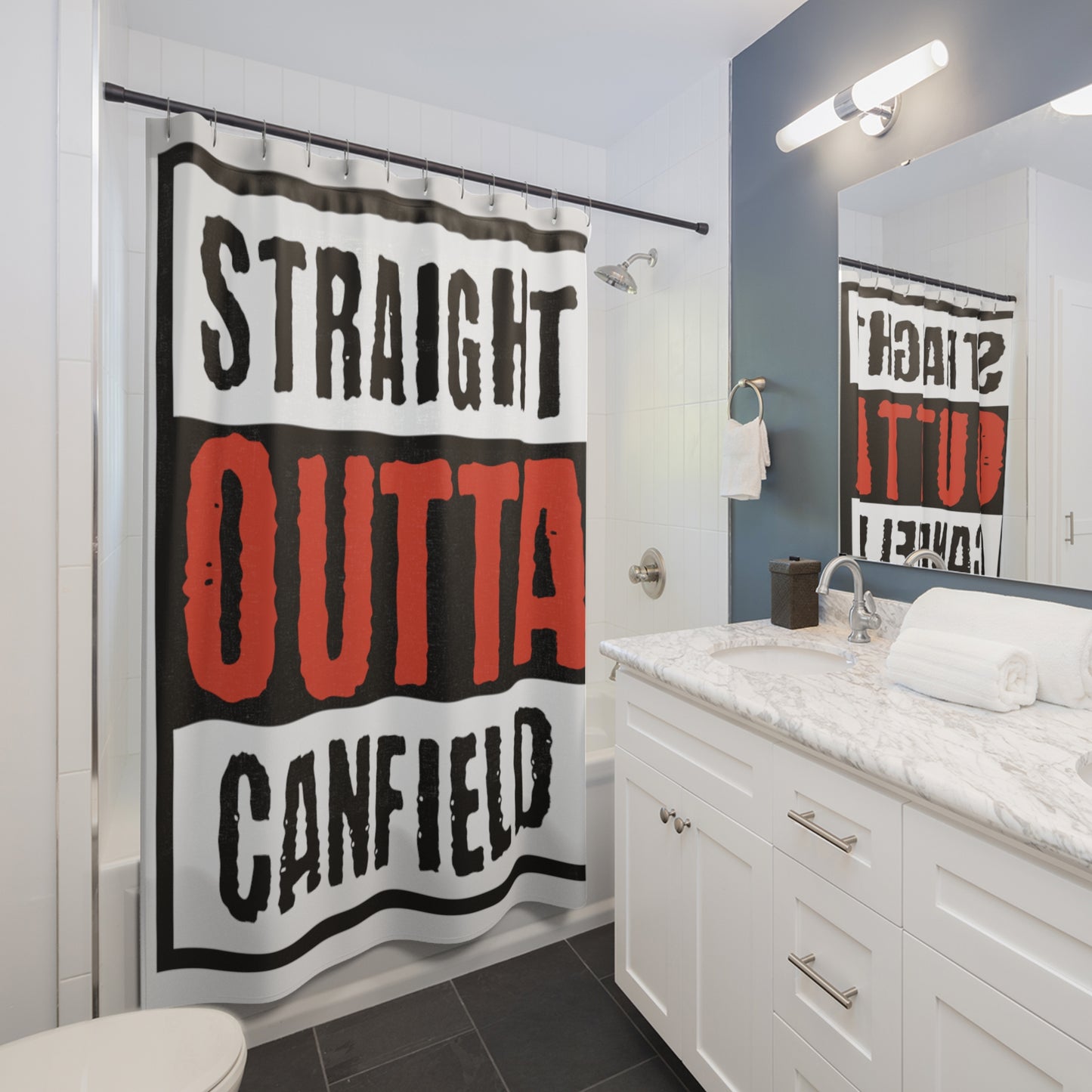 "Straight Outta Canfield" Shower Curtain