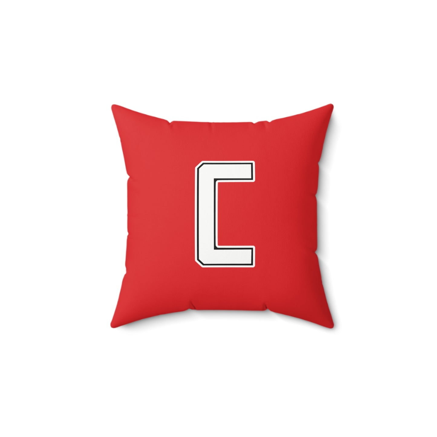 Canfield Football Double Sided Square Pillow, White "C"