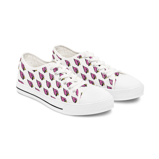 Women's Low Top Sneakers, Pink Cardinal