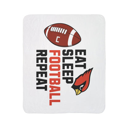 Eat Sleep Football Repeat Sherpa Blanket - Perfect for Game Day and Chilly Nights