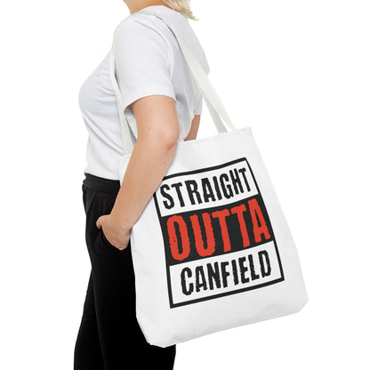 "Straight Outta Canfield" Tote Bag, Black "C"