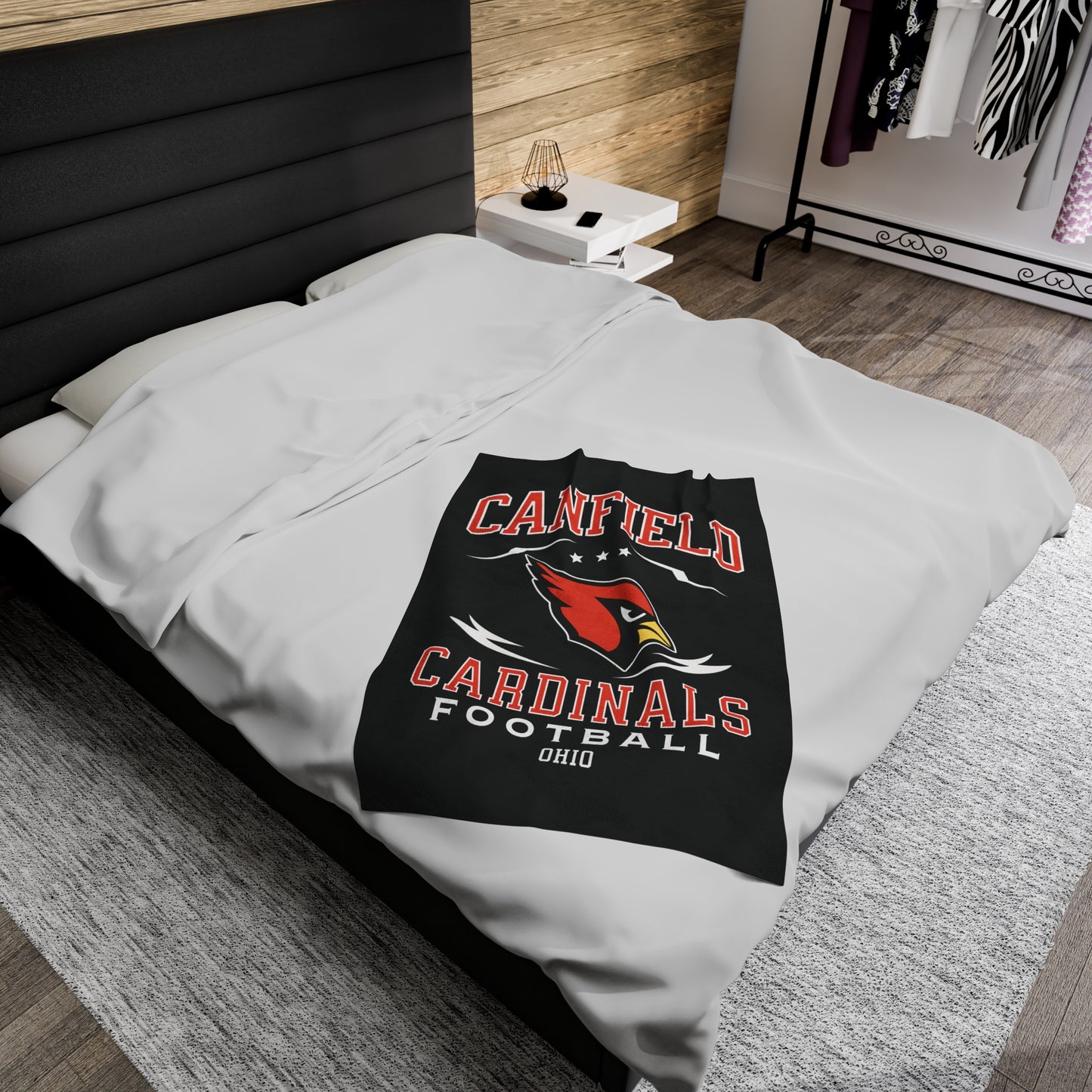 Canfield Football Velveteen Plush Blanket - Perfect for Football Fans, Cozy Home Decor