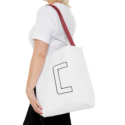 Canfield Tote Bag, White Cardinal & White Canfield "C"