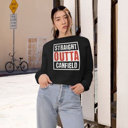 "Straight Outta Canfield" Women's Cropped Fleece Pullover