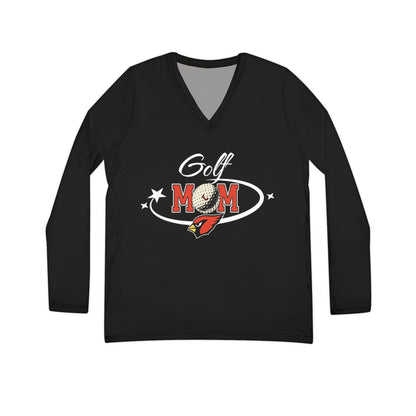 Golf Mom, Women's Long Sleeve V-neck Shirt