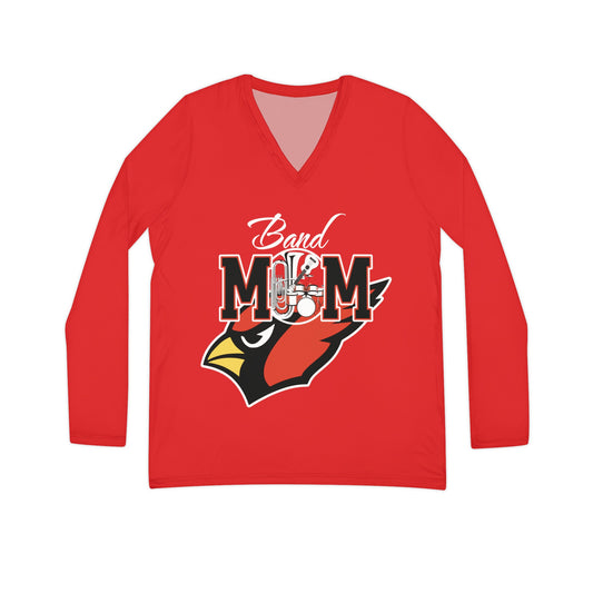 Band Mom, Women's Long Sleeve V-neck Shirt