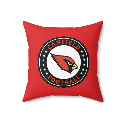 Canfield Football Badge Double Sided Square Pillow, Black "C"