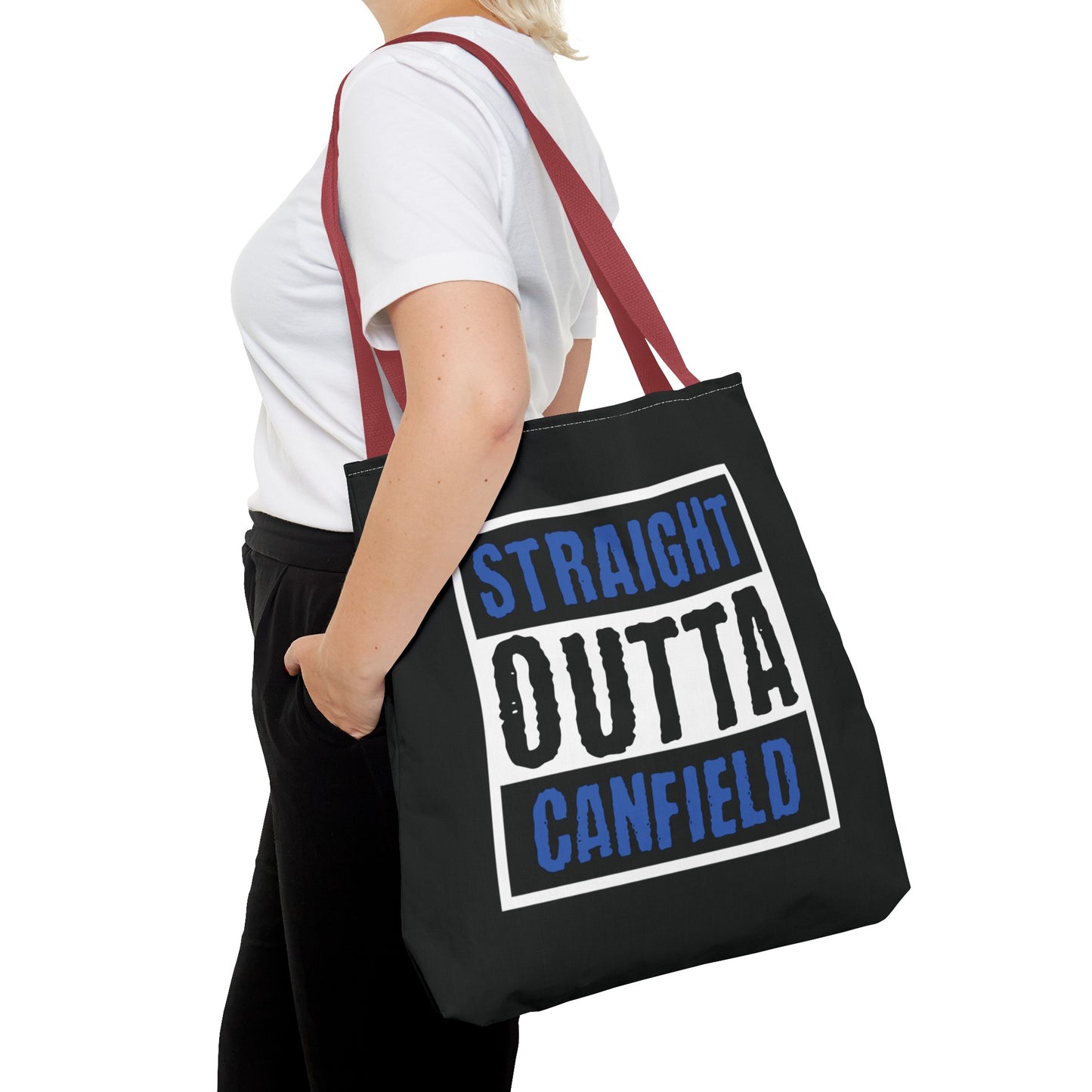 "Straight Outta Canfield" Tote Bag, Black "C"