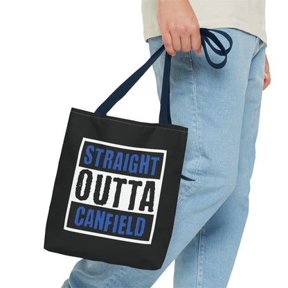 "Straight Outta Canfield" Tote Bag, Black "C"