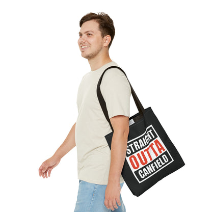 "Straight Outta Canfield" Tote Bag, Red Cardinal